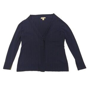 Coldwater Creek Cardigan Long Sleeve Dark Blue Sweater Womens Size Medium 10-12